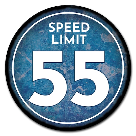 Signmission Speed Limit 55 Circle Rigid Plastic Sign P-8-CIR-Speed limit 55